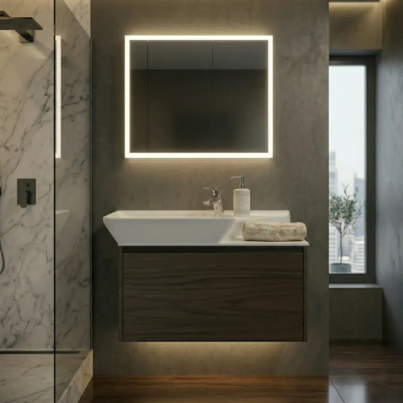 Pino Art Vigo lavabo sa ormarićem 80 cm tamni orah