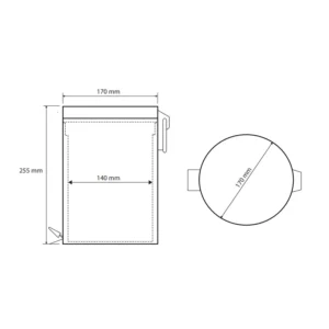 BEMETA kanta za otpatke 3l dimenzije crtež