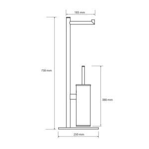BEMETA držač rol papira sa četkom dimenzije