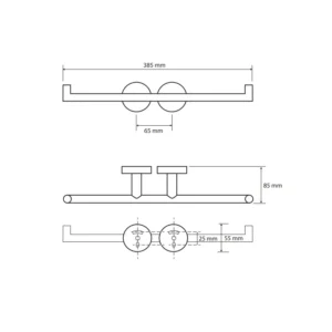 BEMETA držač rolopapira dimenzije 385x55x85 mm