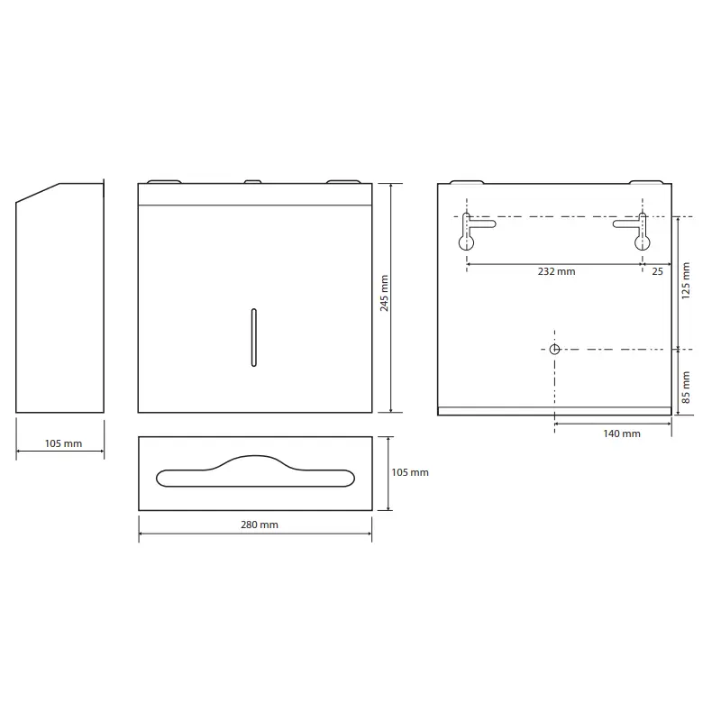 BEMETA držač ubrusa dimenzije 280x245x105 mm