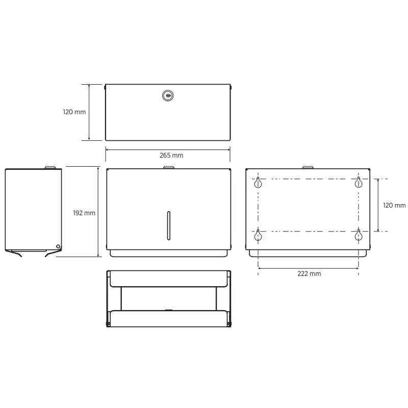 BEMETA držač ubrusa dimenzije 265x192x120 mm