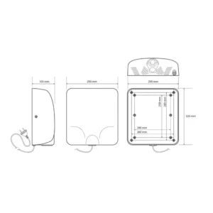 Tehnički crtež sušača BEMETA sušač dimenzije