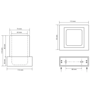 BEMETA držač čaše tehnički prikaz