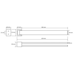 BEMETA držač peškira tehnički prikaz