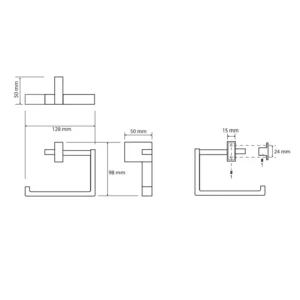 BEMETA držač rolopapira tehnički prikaz
