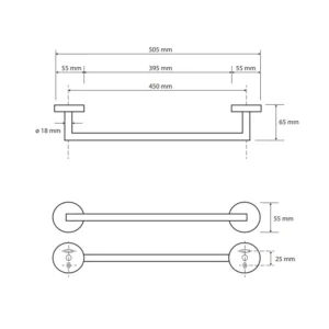 BEMETA držač peškira tehnički prikaz