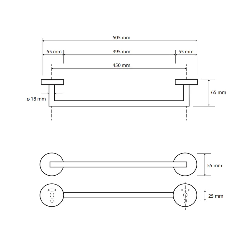 BEMETA držač peškira tehnički prikaz