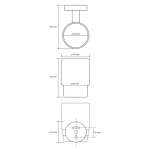 BEMETA držač čaše dimenzije 70x95x105 mm