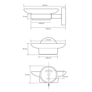 BEMETA držač sapuna dimenzije 110x55x129 mm