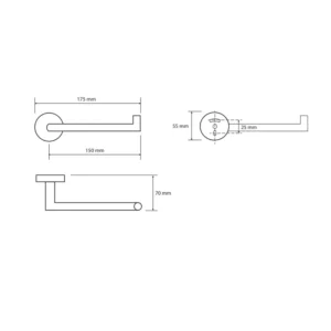 Bemeta Graphit držač rolopapira dimenzije 156212032