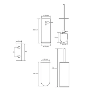 Bemeta Graphit WC četka dimenzije 156313067