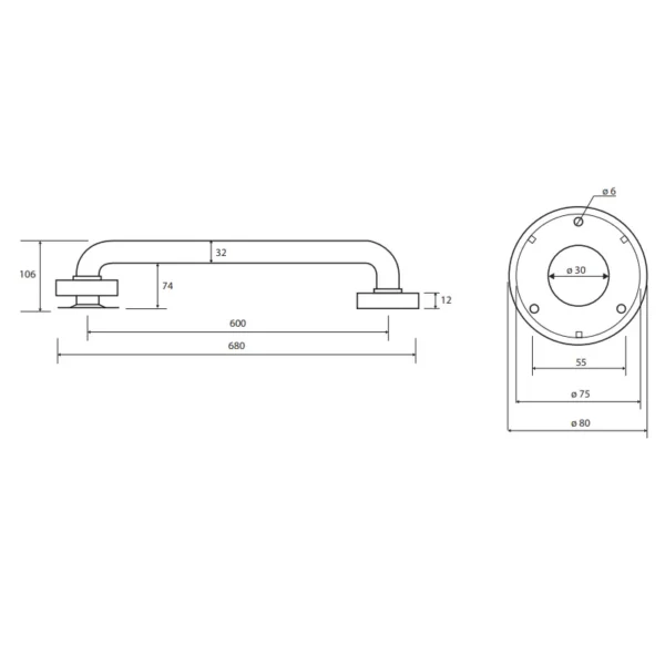 BEMETA Help rukohvat 60 cm 301100600