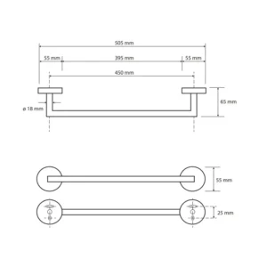 Bemeta Hematit držač peškira dimenzije 159204022