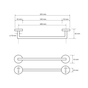 Bemeta Hematit držač peškira dimenzije 159204042