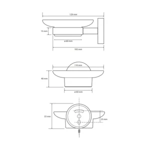 Bemeta Hematit držač sapuna dimenzije 159108042