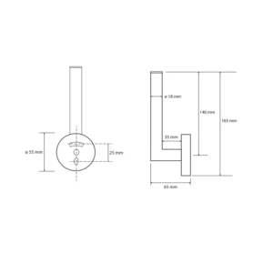 Bemeta Hematit držač rolopapira dimenzije 159112032