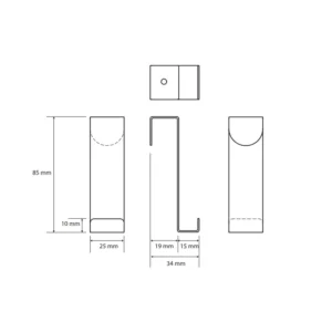 Bemeta Dark vešalica dimenzije 101106150