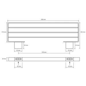 BEMETA Nero držač peškira dimenzije 50x2x20.5 cm