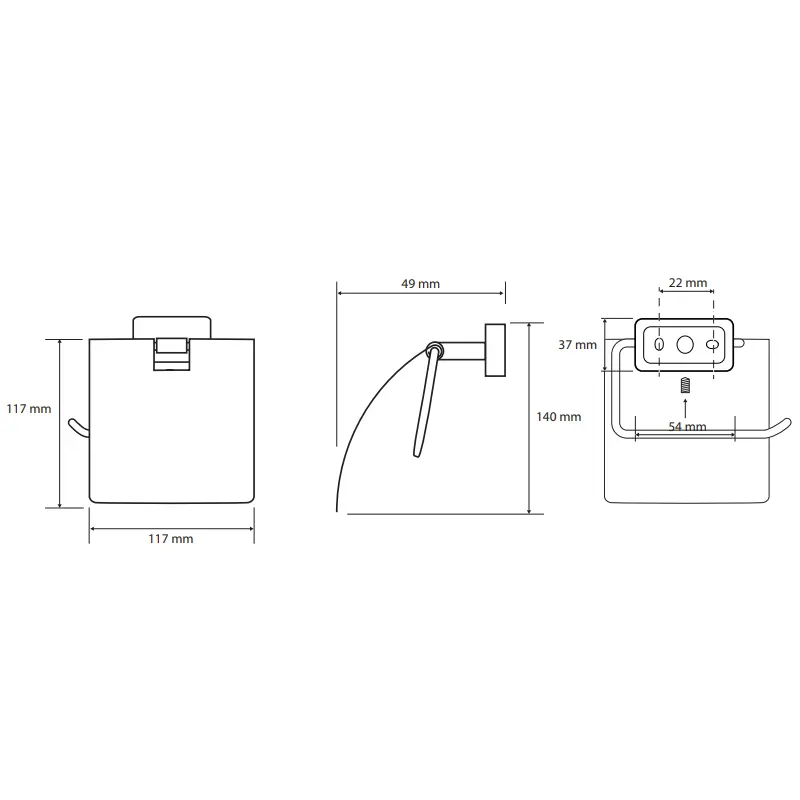 BEMETA Niki držač rolopapira dimenzije 11.7x14x4.9 cm