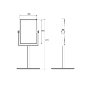 BEMETA kozmetičko ogledalo dimenzije 18.5x37x11.5 cm