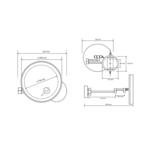 BEMETA ogledalo dimenzije 21.6x21.6x37 cm