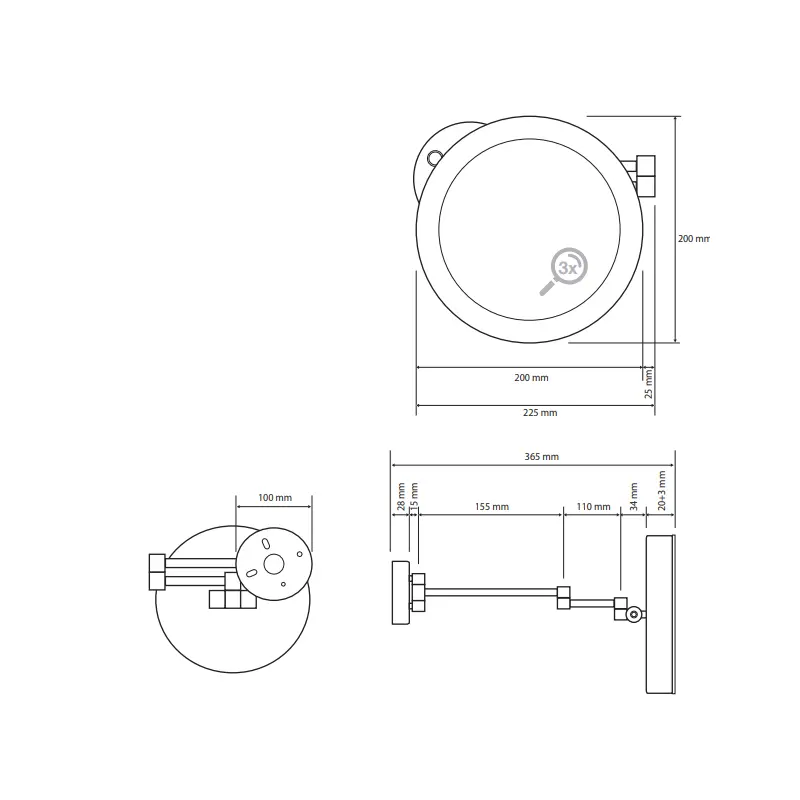 BEMETA ogledalo dimenzije 22.5x20x36.5 cm