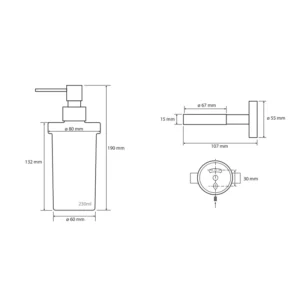 BEMETA dozator dimenzije 8x19x13.3 cm