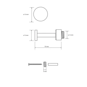 BEMETA vešalica dimenzije 1.5x1.5x3.5 cm