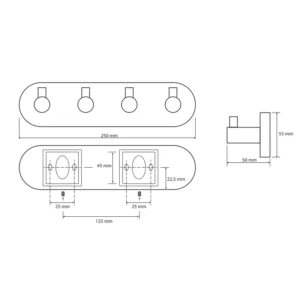 BEMETA vešalica dimenzije 25x5.5x5 cm
