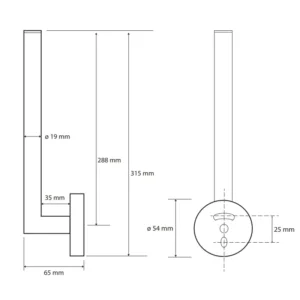 Dimenzije držača BEMETA držač dimenzije 5.5x31.5x6.5 cm