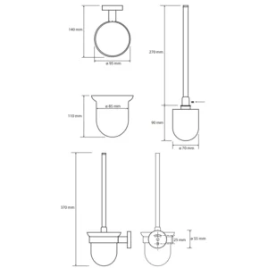 BEMETA wc četka dimenzije 9.5x37x14 cm
