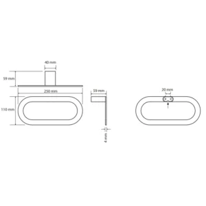 BEMETA držač peškira dimenzije 25x11x5.9 cm