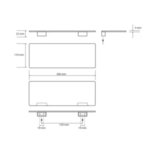 BEMETA polica dimenzije 30x2.2x11 cm