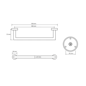 BEMETA Brilo rukohvat tehnički crtež dimenzije