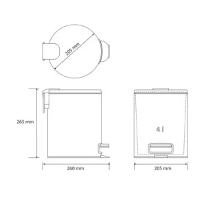 BEMETA Brilo kanta za otpatke tehnički crtež dimenzije