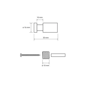 BEMETA Brilo vešalica tehnički crtež dimenzije