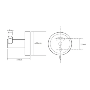 BEMETA Brilo vešalica dupla tehnički crtež dimenzije