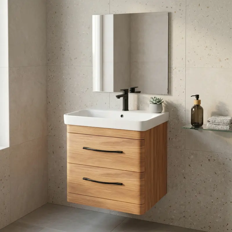 Lavabo sa ormaricem sa fiokama Pino Art Luxor 50 cm drvo