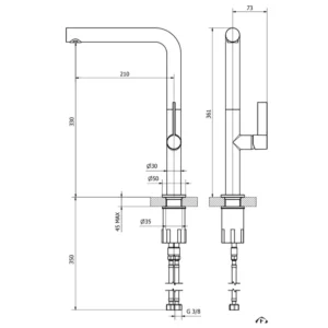 Teorema 17817 slavina za sudoperu brushed nickel L izliv