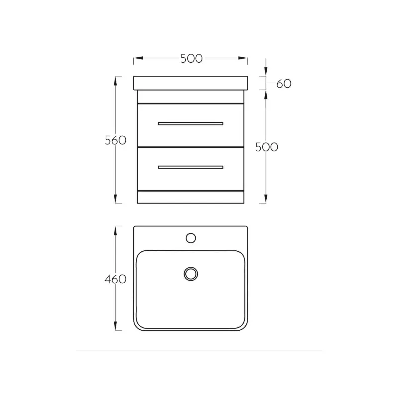 Lavabo sa ormaricem sa fiokama Pino Art Luxor 50 cm