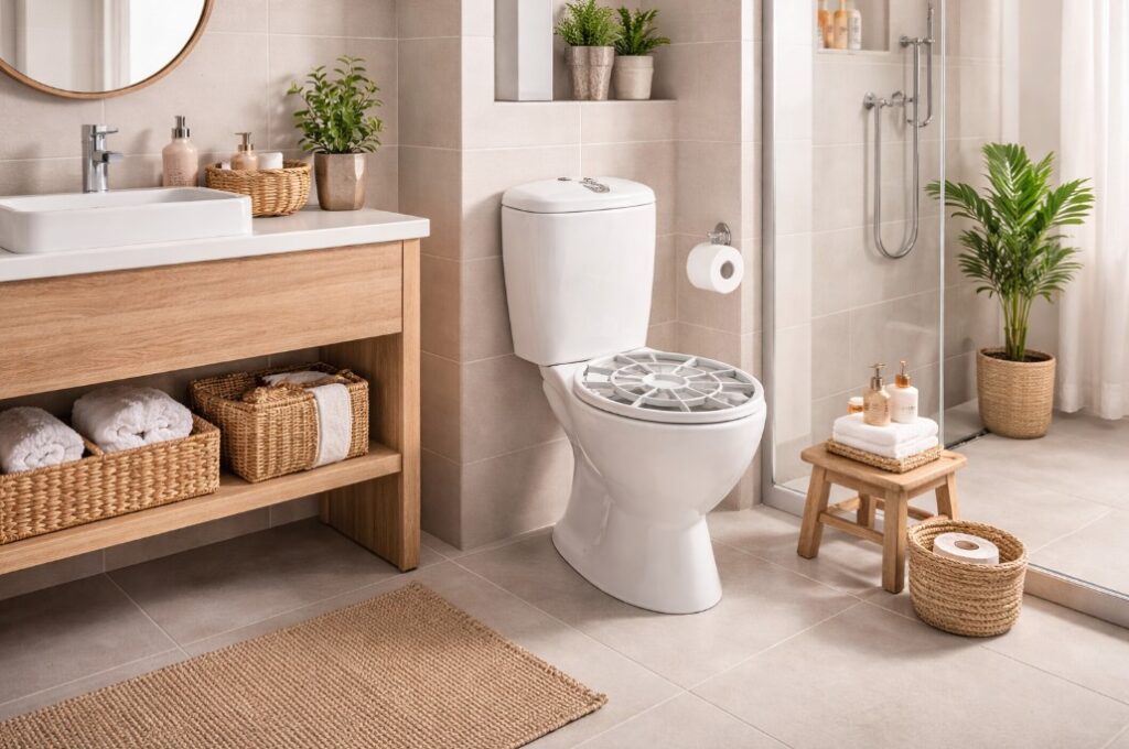 WC šolja sa trokaderom u moderno uređenom kupatilu