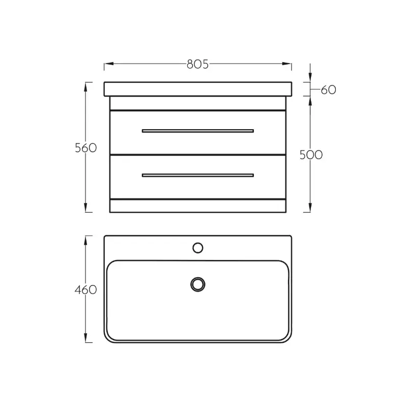 Pino Art Luxor 60 cm lavabo sa ormaricem sa fiokama