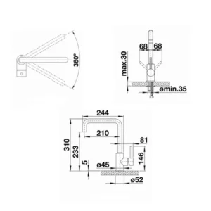 Blanco Mili 526665 slavina za sudoperu crna mat