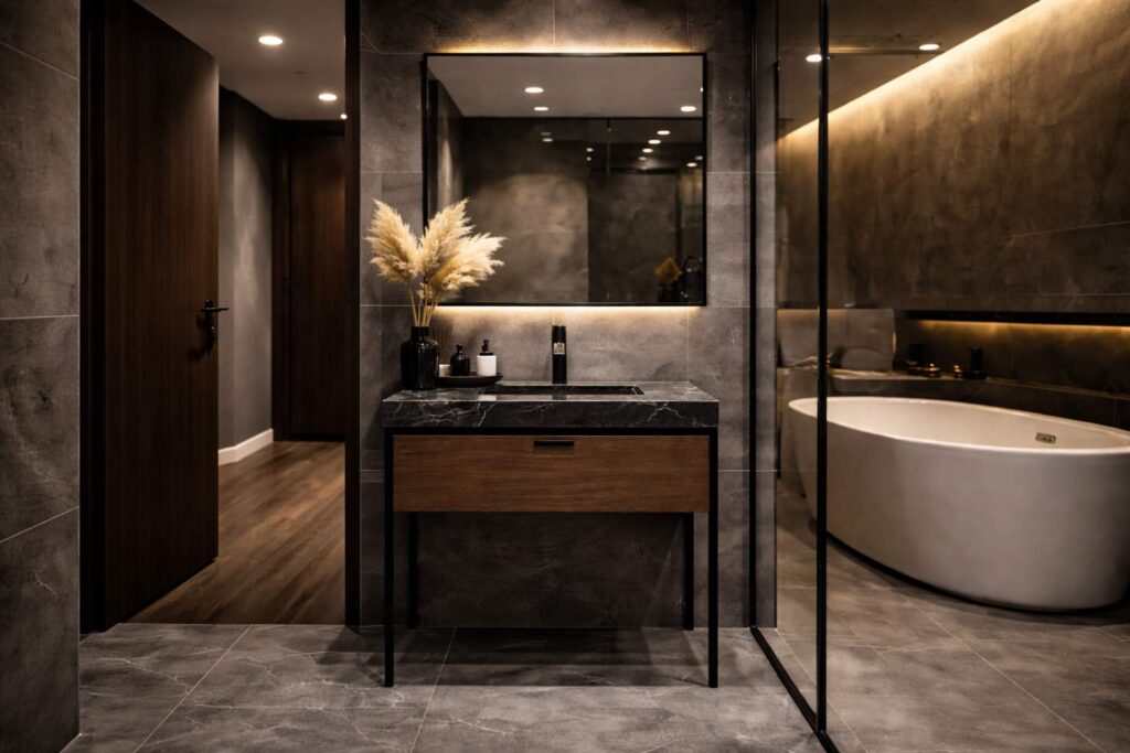 Stojeci ormaric u malom kupatilu