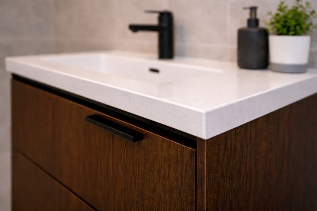 Montirani konzolni ormaric za lavabo u modernom kupatilu