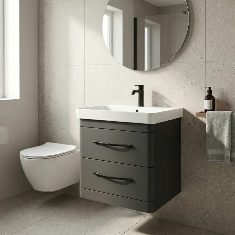 Lavabo sa ormaricem sa fiokama Pino Art Luxor 50 cm antracit