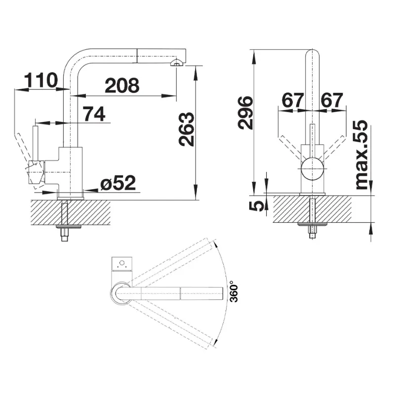 Blanco Mila S 526660 slavina za sudoperu crna mat