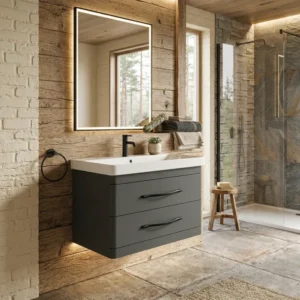 Pino Art Luxor 80 cm lavabo sa ormaricem sa fiokama antracit