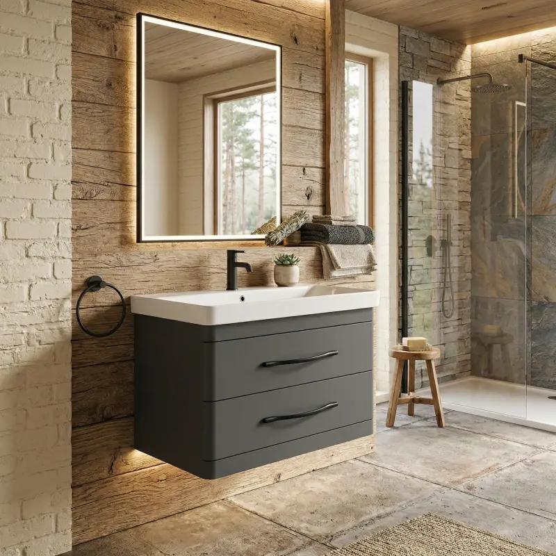 Pino Art Luxor 80 cm lavabo sa ormaricem sa fiokama antracit